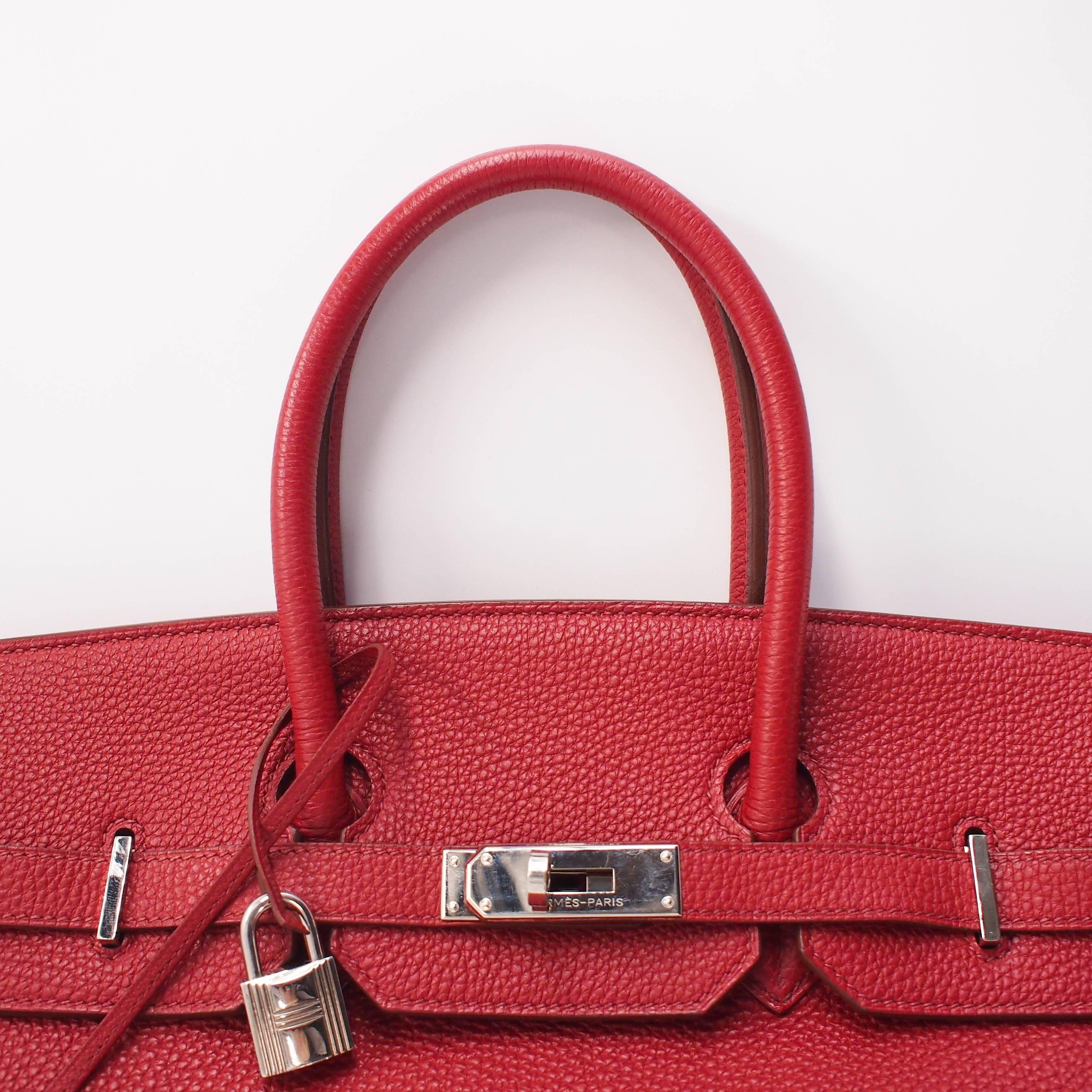 Hermes Birkin Handbag size 35 in Rouge Grenade With Palladium Hardware (PHW) 3
