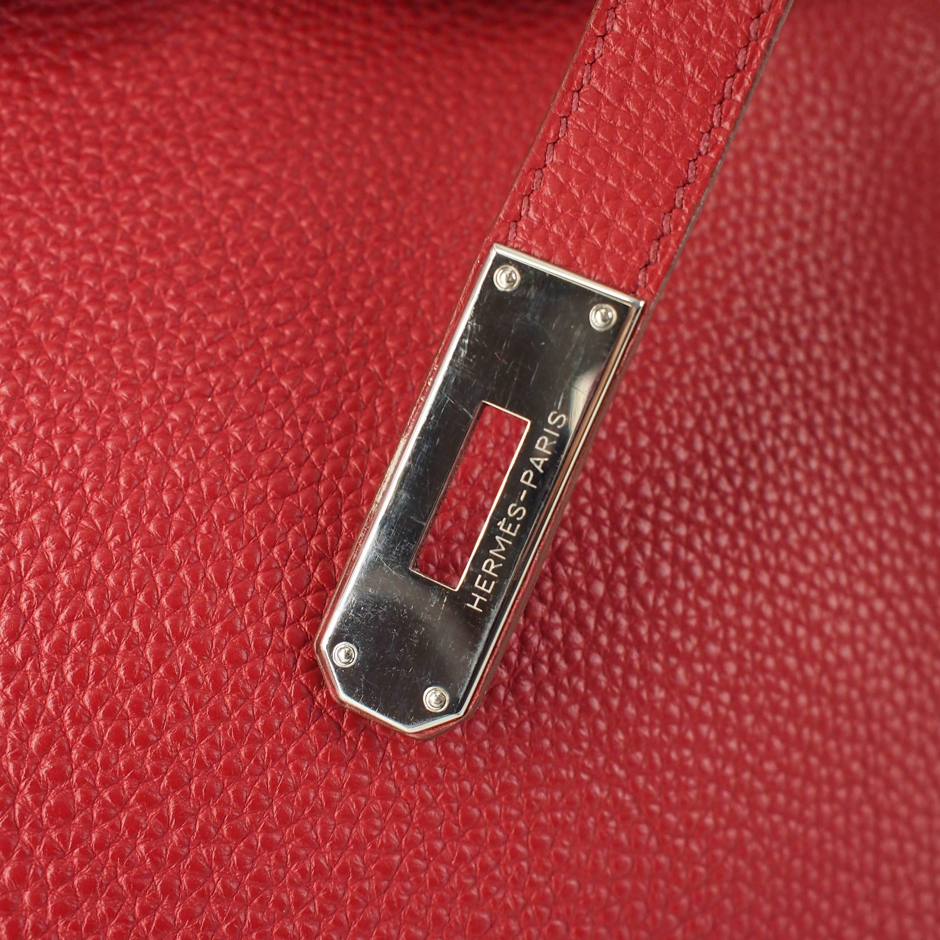 Hermes Birkin Handbag size 35 in Rouge Grenade With Palladium Hardware (PHW) 11