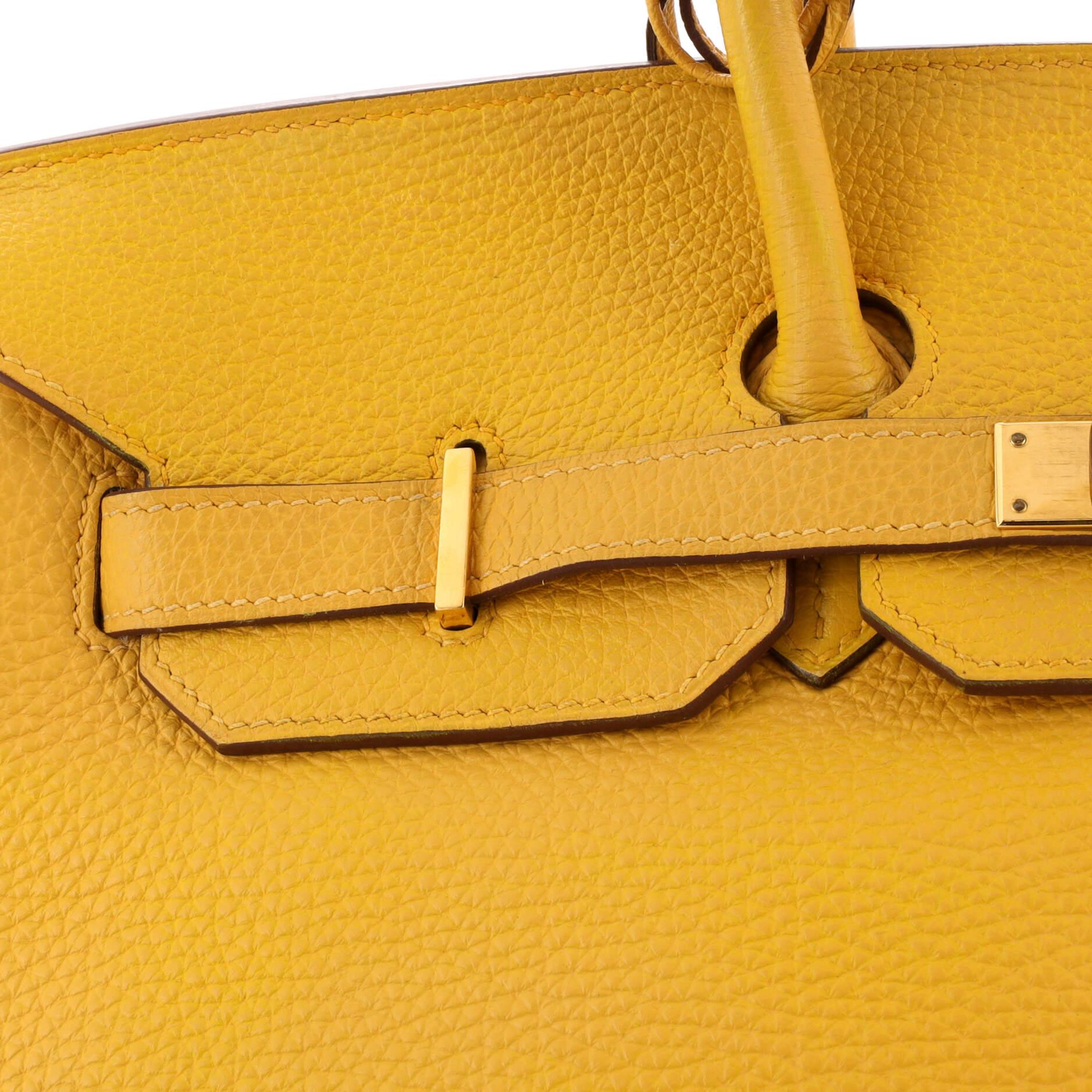 Hermes Birkin Handbag Soleil Togo With Gold Hardware 35 5