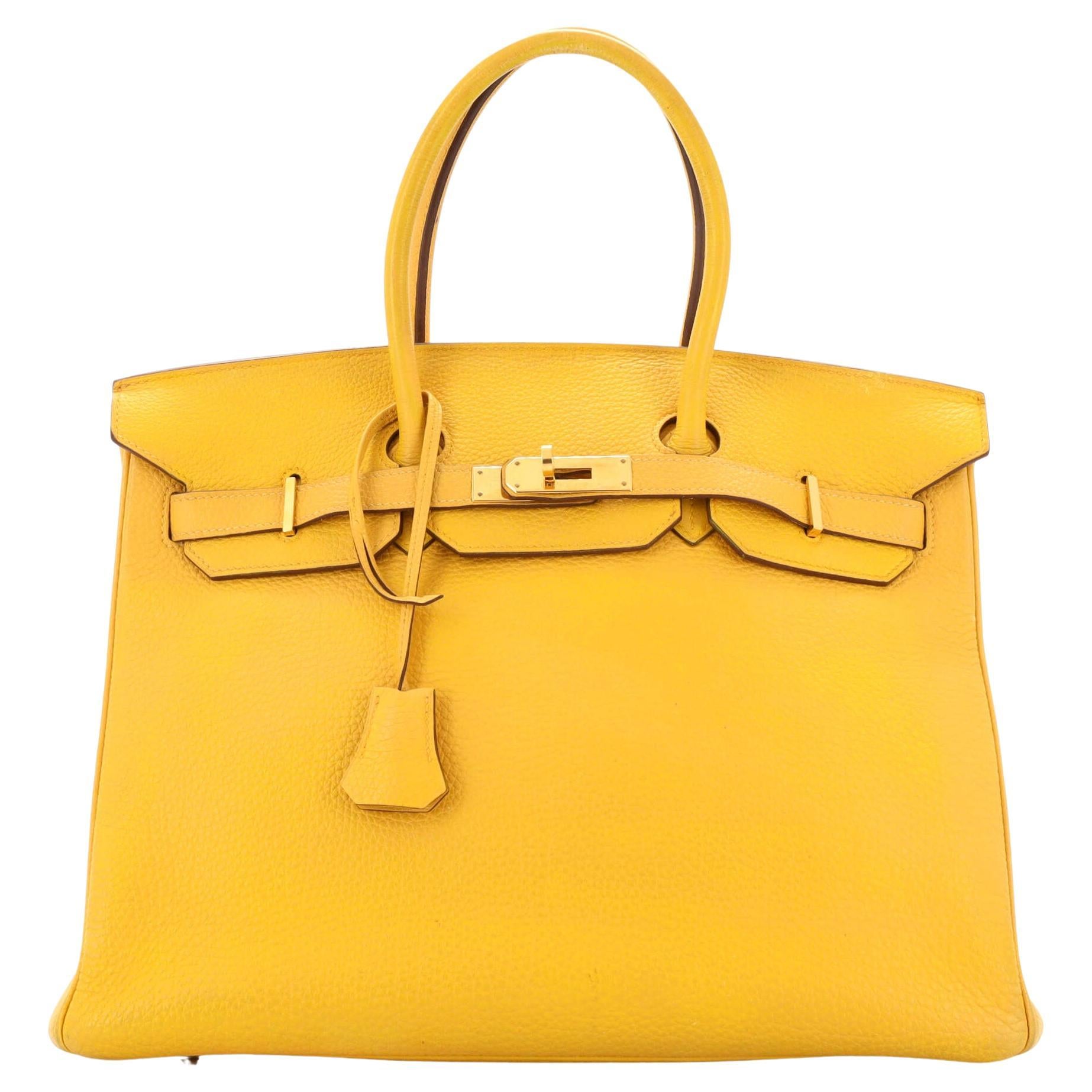 Hermes Birkin Handbag Soleil Togo With Gold Hardware 35