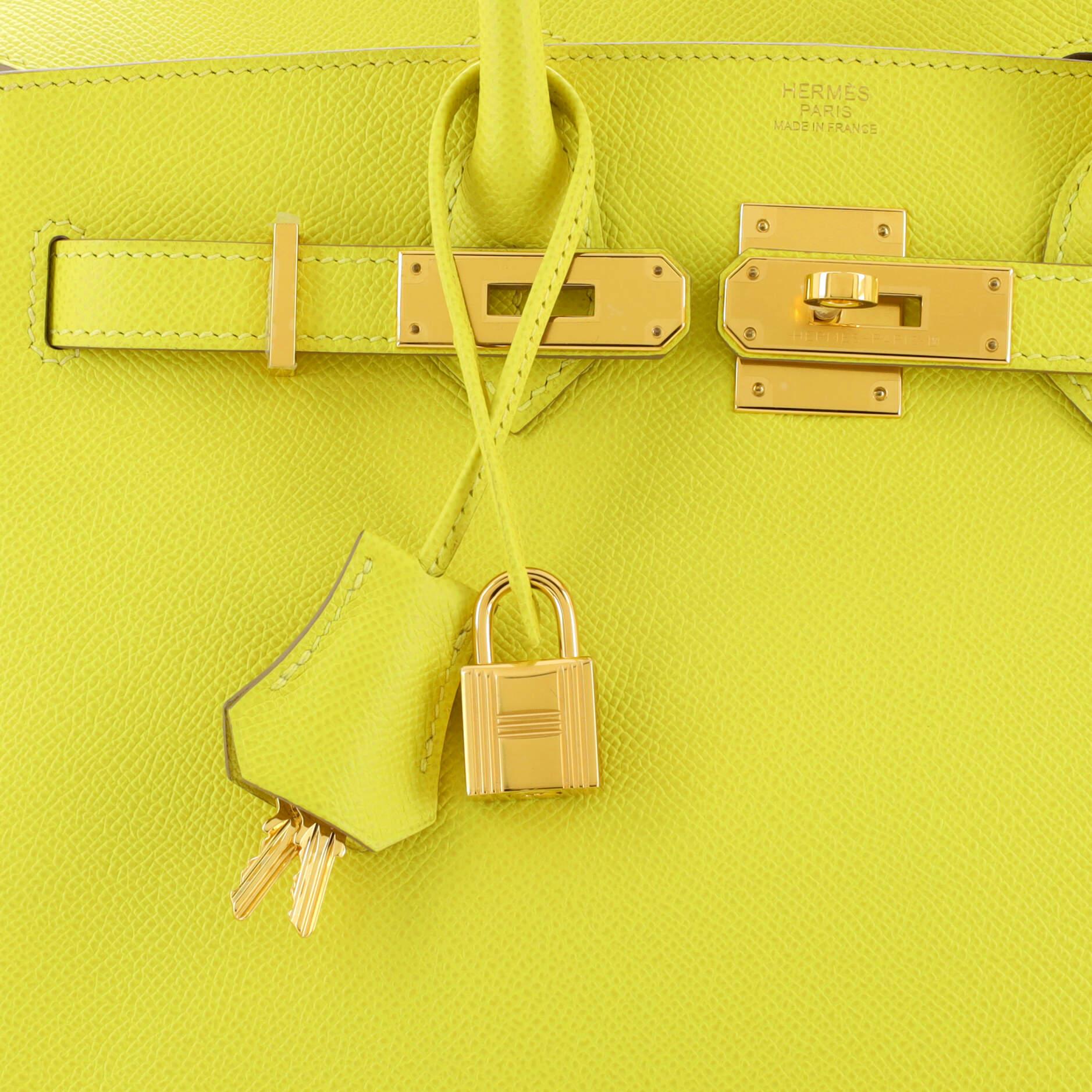 Hermes Birkin Handbag Soufre Epsom with Gold Hardware 30 3