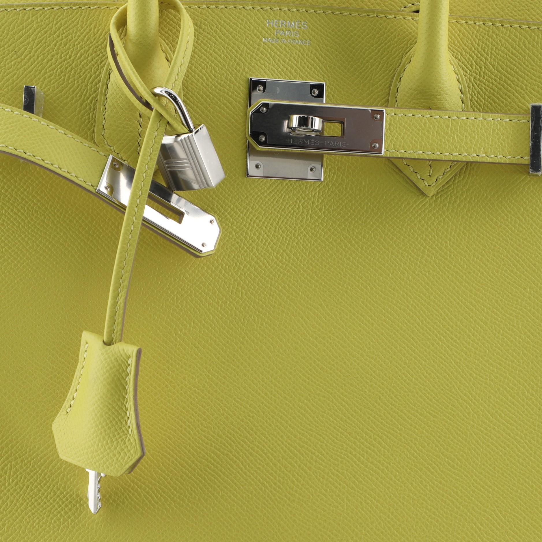 Hermes Birkin Handbag Soufre Epsom with Palladium Hardware 30 1