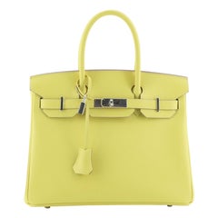 Hermes Birkin Handbag Soufre Epsom with Palladium Hardware 30