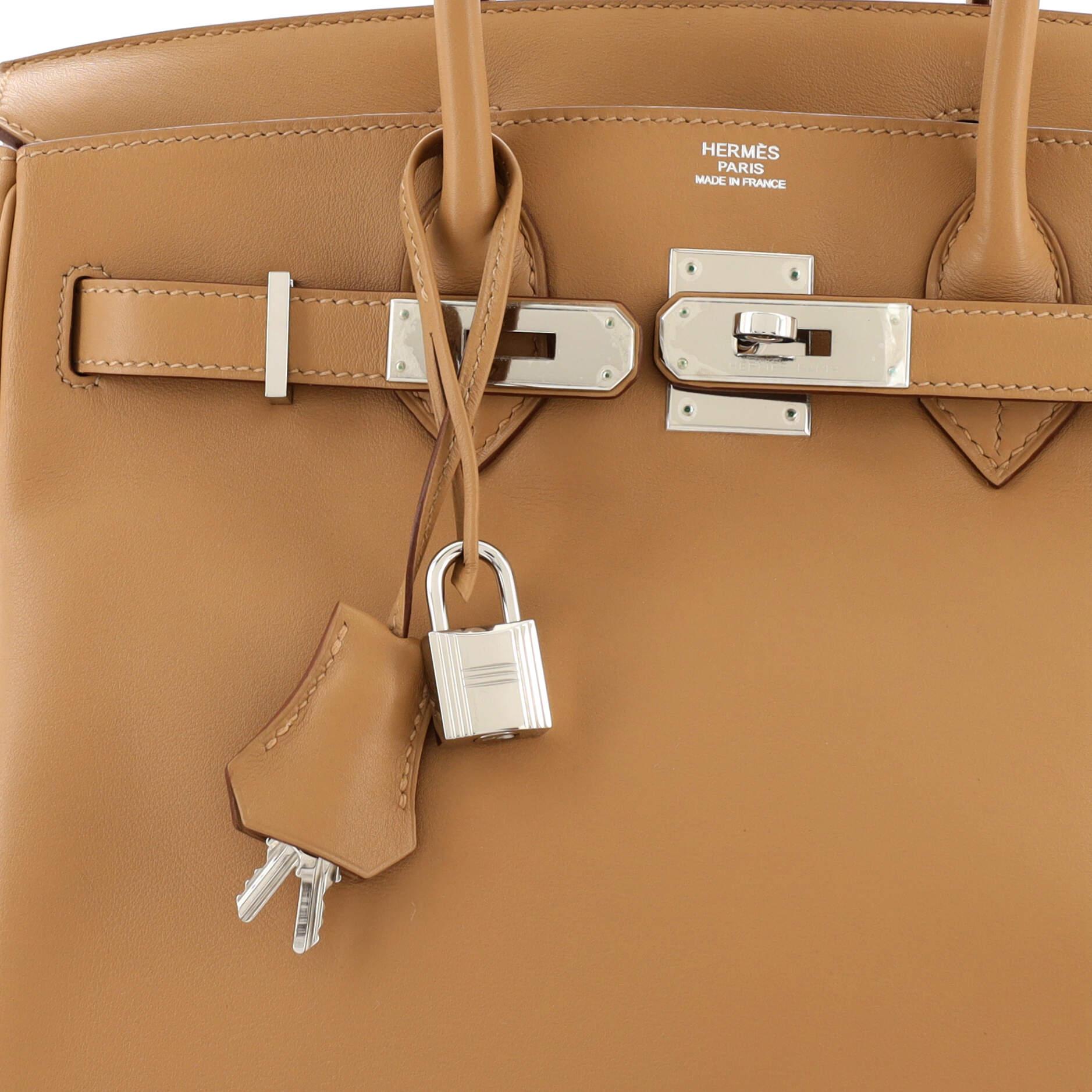 Hermes Birkin Handbag Tabac Camel Swift with Palladium Hardware 30 2