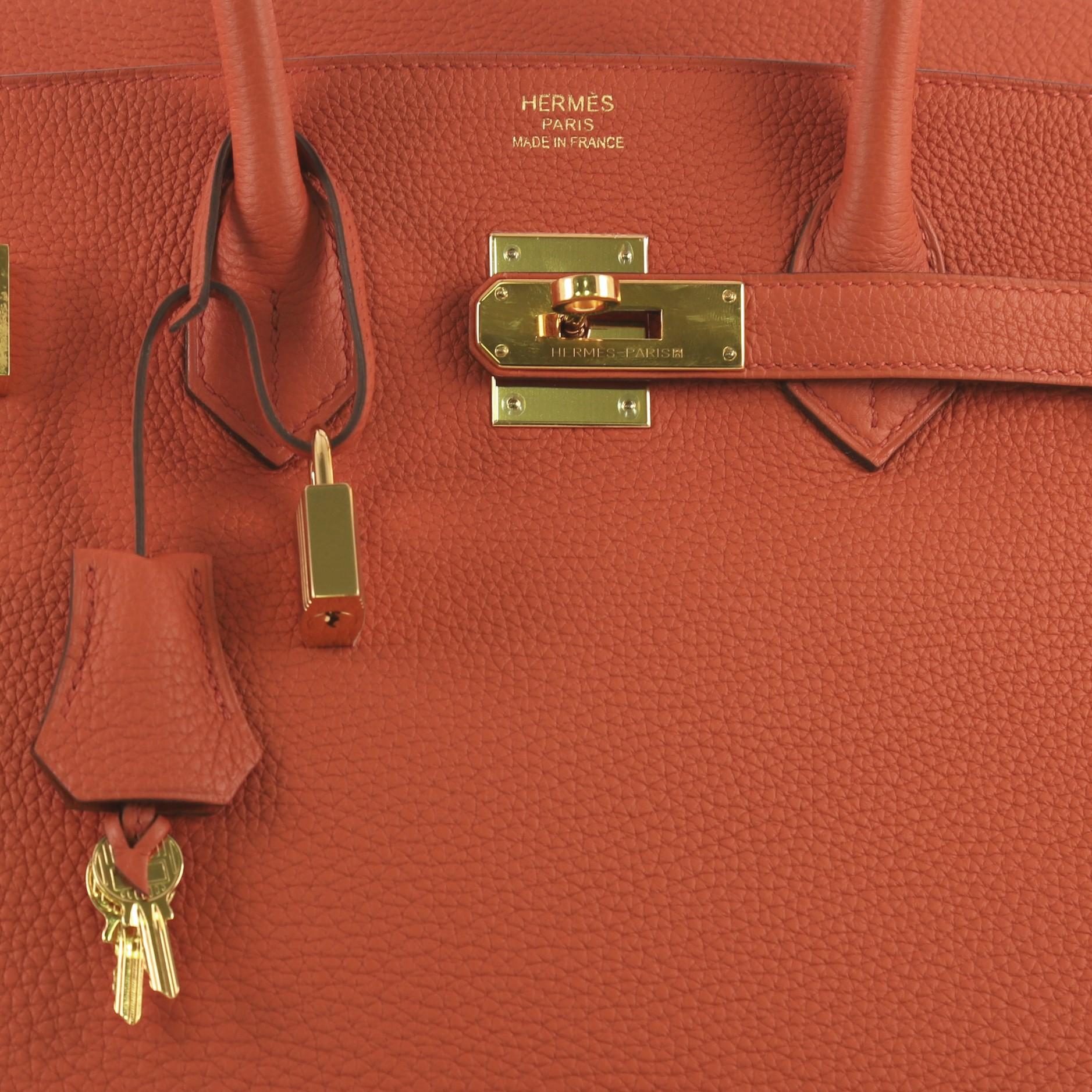 Women's or Men's Hermes Birkin Handbag Terre Battue Togo With Gold Hardware 35