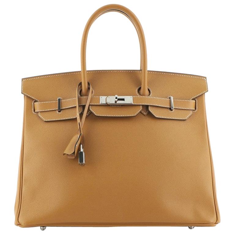 Hermes Birkin Handbag Toffee Epsom with Gold Hardware 35