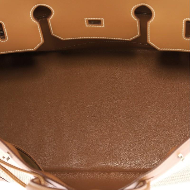 Hermes Birkin Handbag Toile and Brown Chamonix with Palladium Hardware 40 1