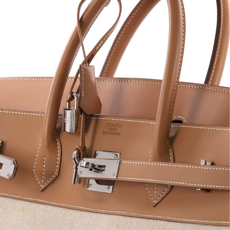 Hermes Birkin Handbag Toile and Brown Chamonix with Palladium Hardware 40 4