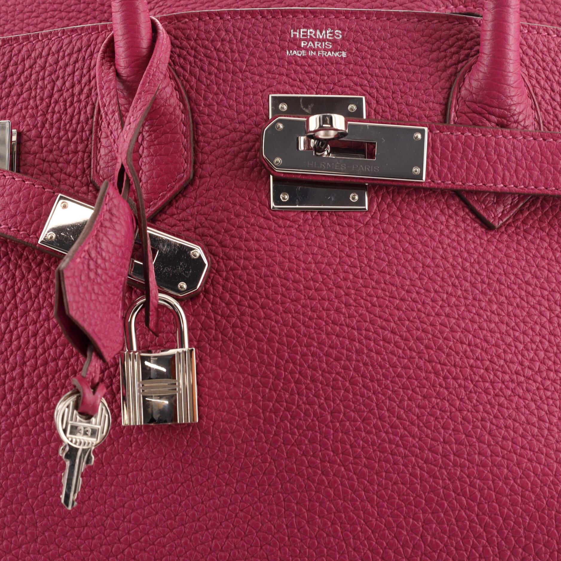 Hermes Birkin Handbag Tosca Clemence with Palladium Hardware 30 2