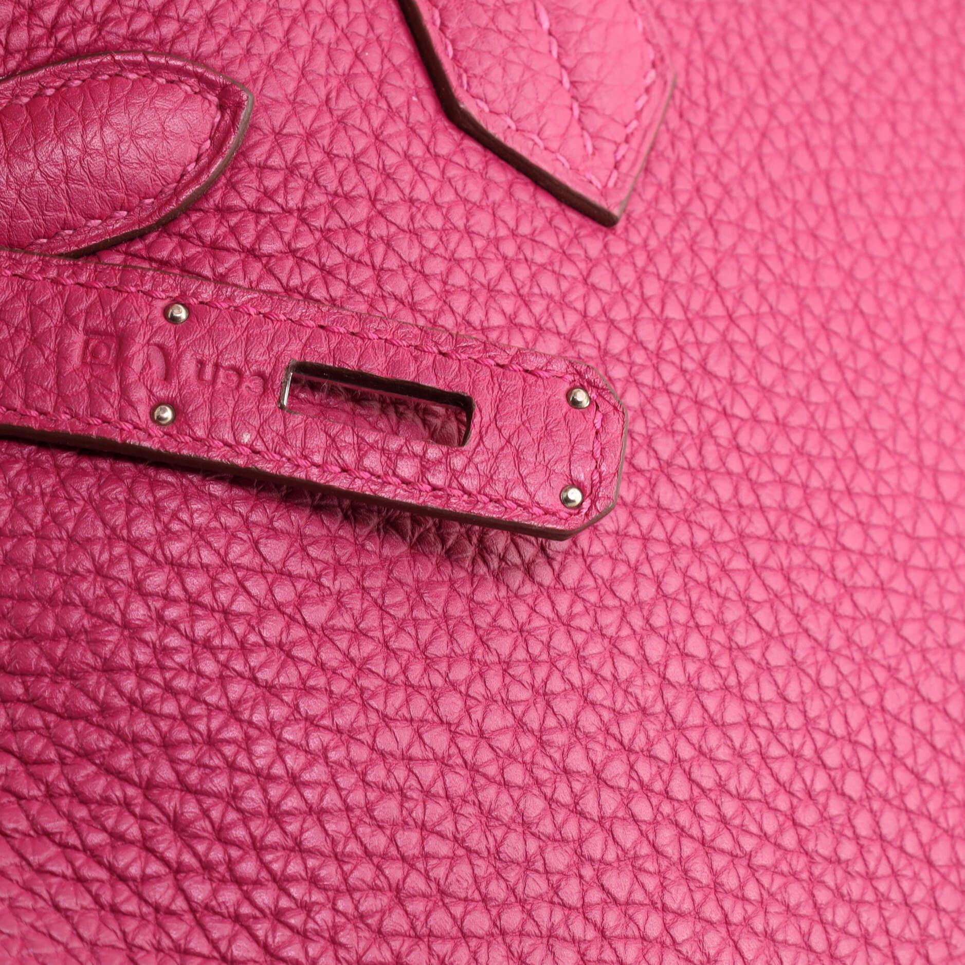 Hermes Birkin Handbag Tosca Clemence with Palladium Hardware 30 4