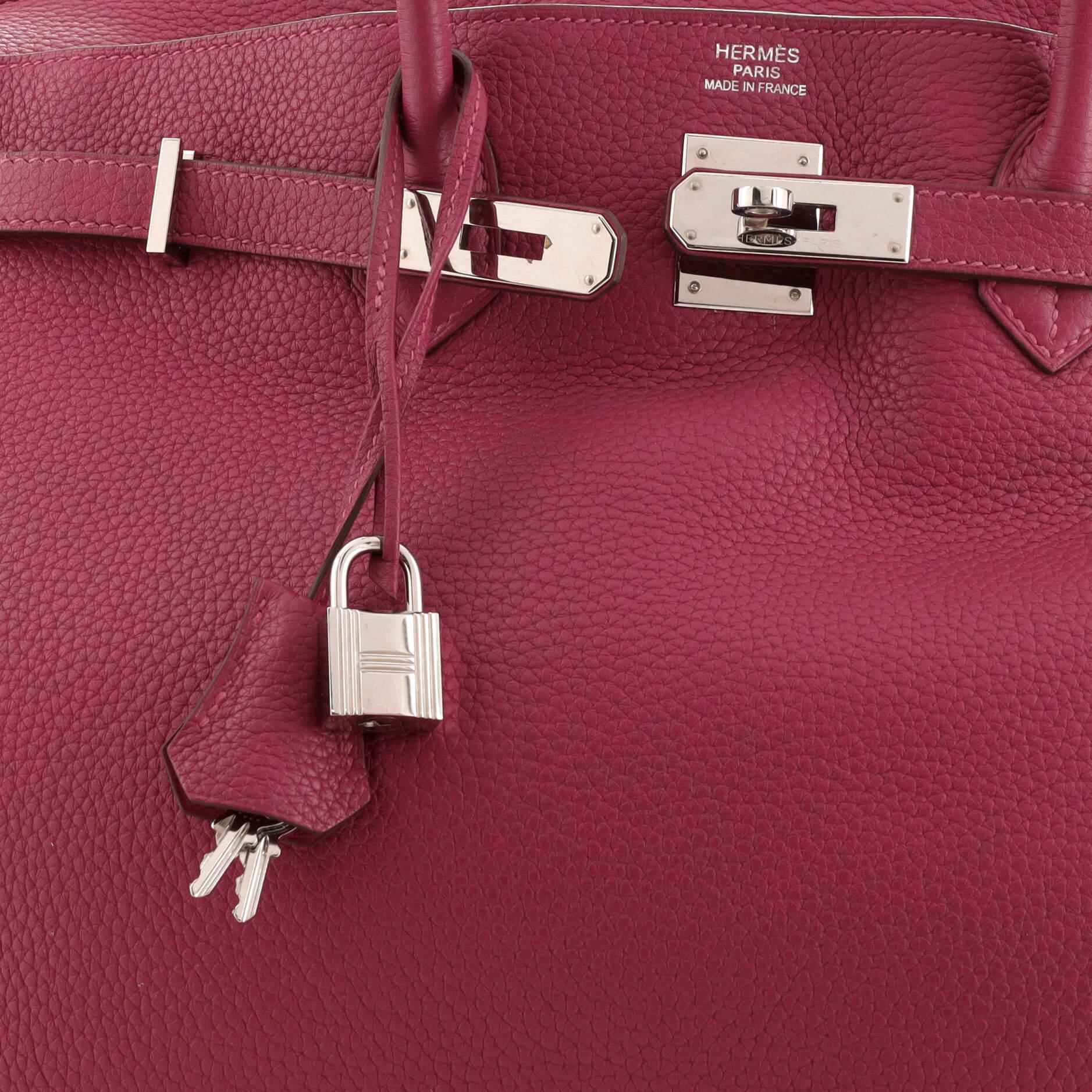 Hermes Birkin Handbag Tosca Clemence with Palladium Hardware 40 2
