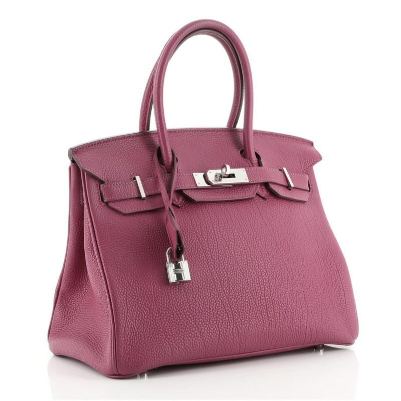 Pink Hermes Birkin Handbag Tosca Togo with Palladium Hardware 30