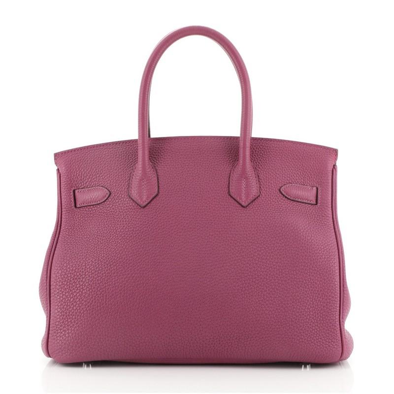 Pink Hermes Birkin Handbag Tosca Togo with Palladium Hardware 30