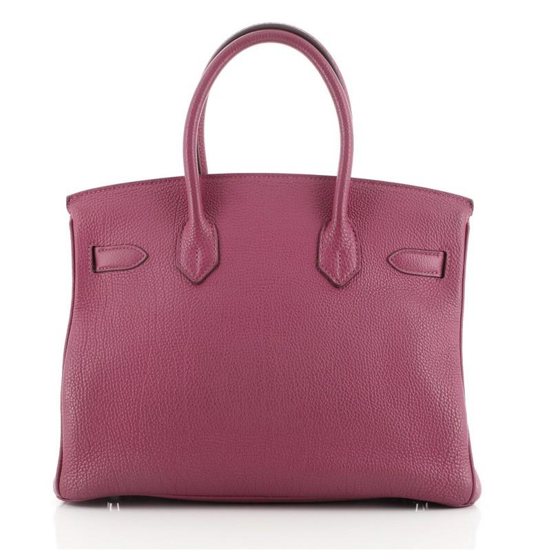 Hermes Birkin Handbag Tosca Togo with Palladium Hardware 30 In Fair Condition In NY, NY