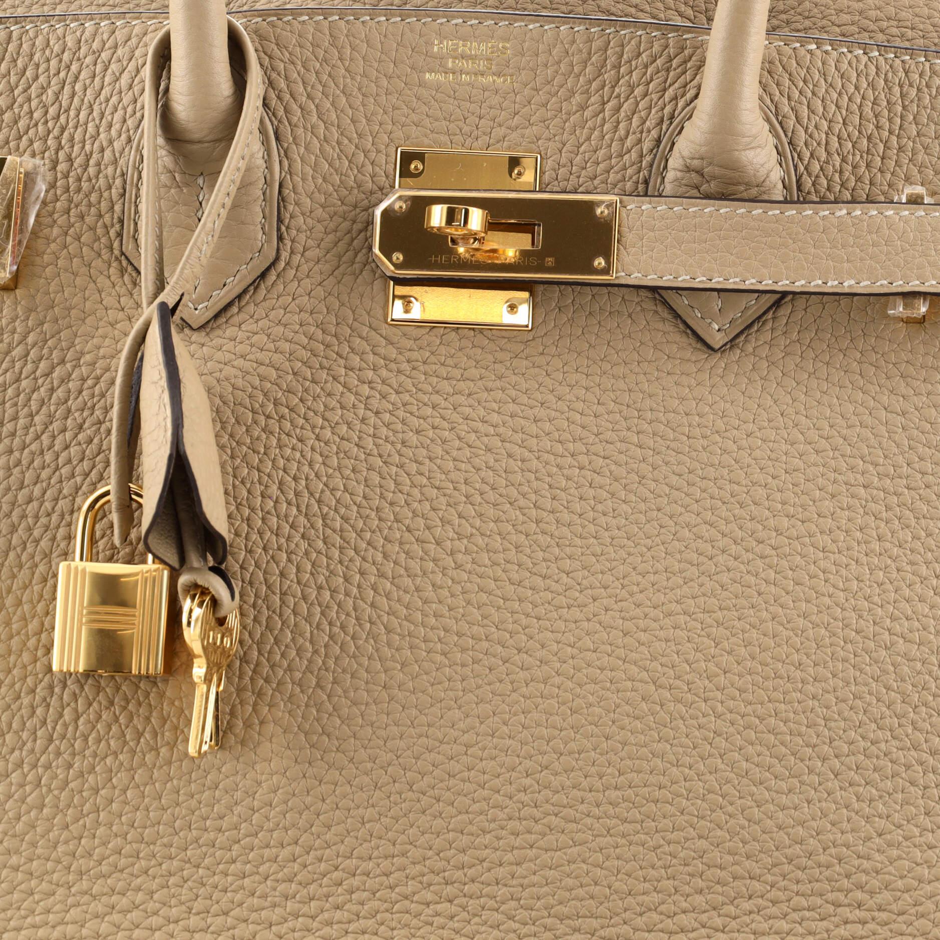 Hermes Birkin Handbag Trench Clemence with Gold Hardware 30 2