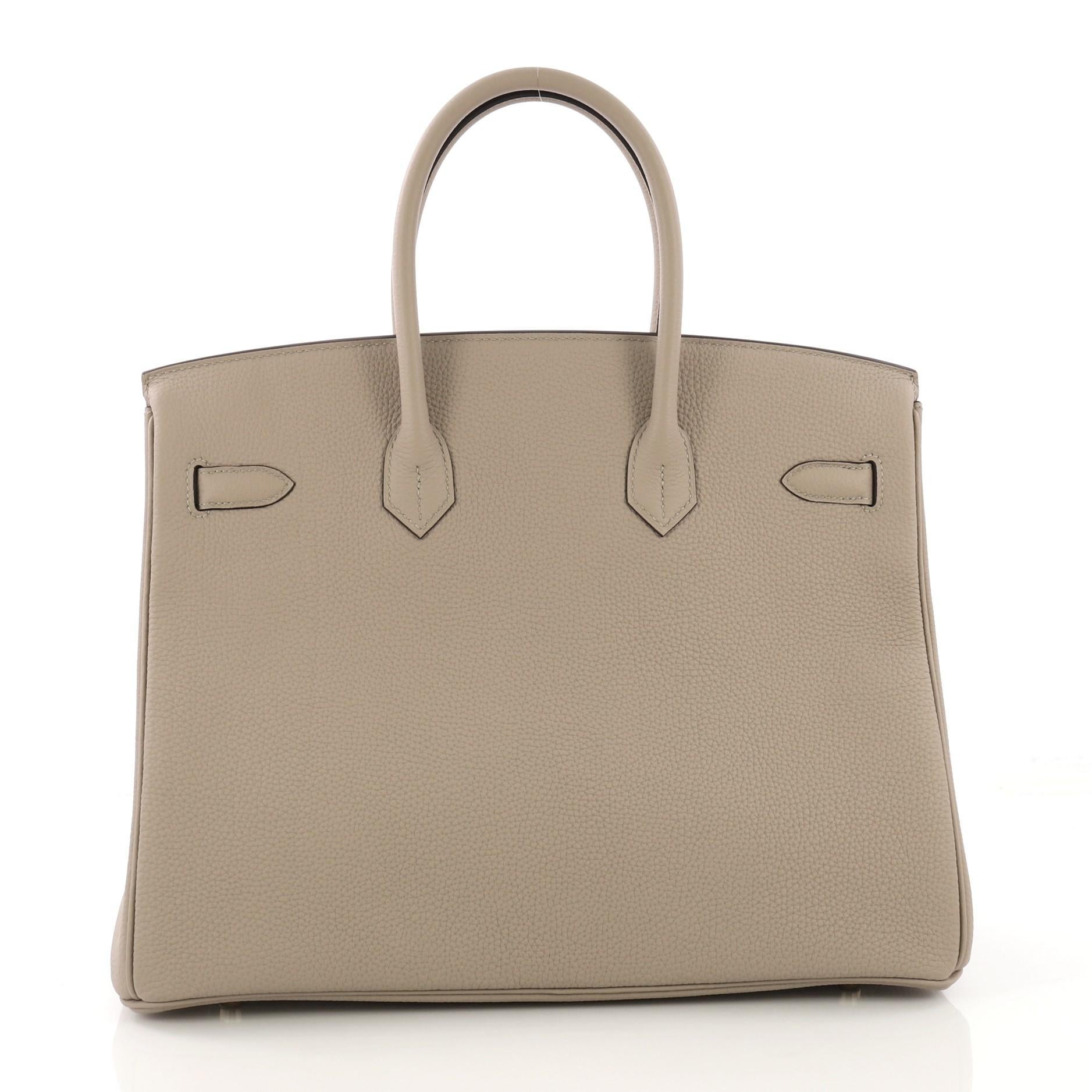 Hermes Birkin Handbag Trench Togo with Gold Hardware 35 In Excellent Condition In NY, NY