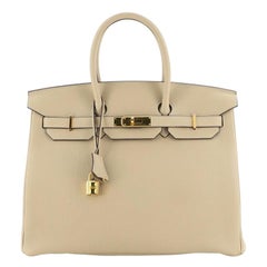 Hermes Birkin Handbag Trench Togo with Gold Hardware 35