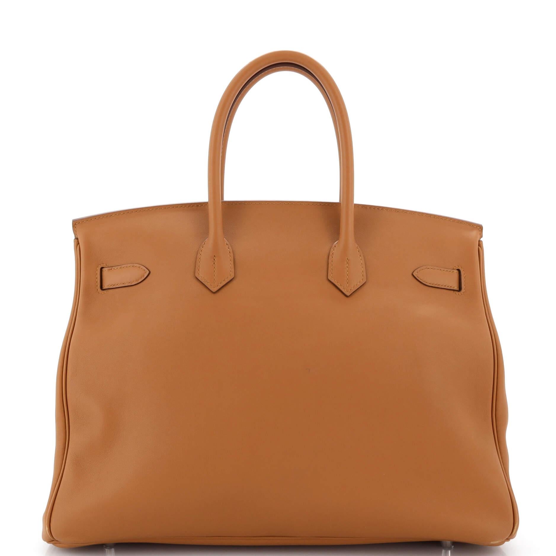 Women's Hermes Birkin Handbag Tressage Brown Swift and Palladium Hardware 35