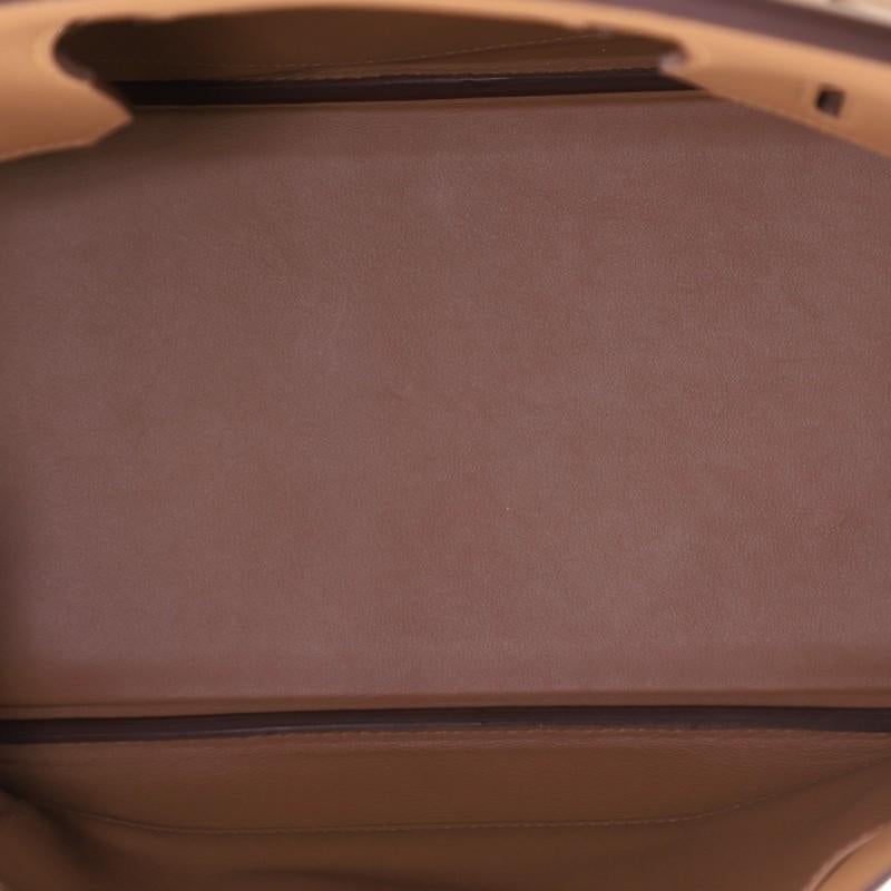 Hermes Birkin Handbag Tressage Gold Swift and Palladium Hardware 30 In Good Condition In NY, NY