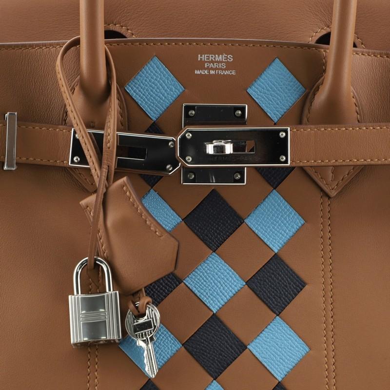 Women's or Men's Hermes Birkin Handbag Tressage Gold Swift and Palladium Hardware 30
