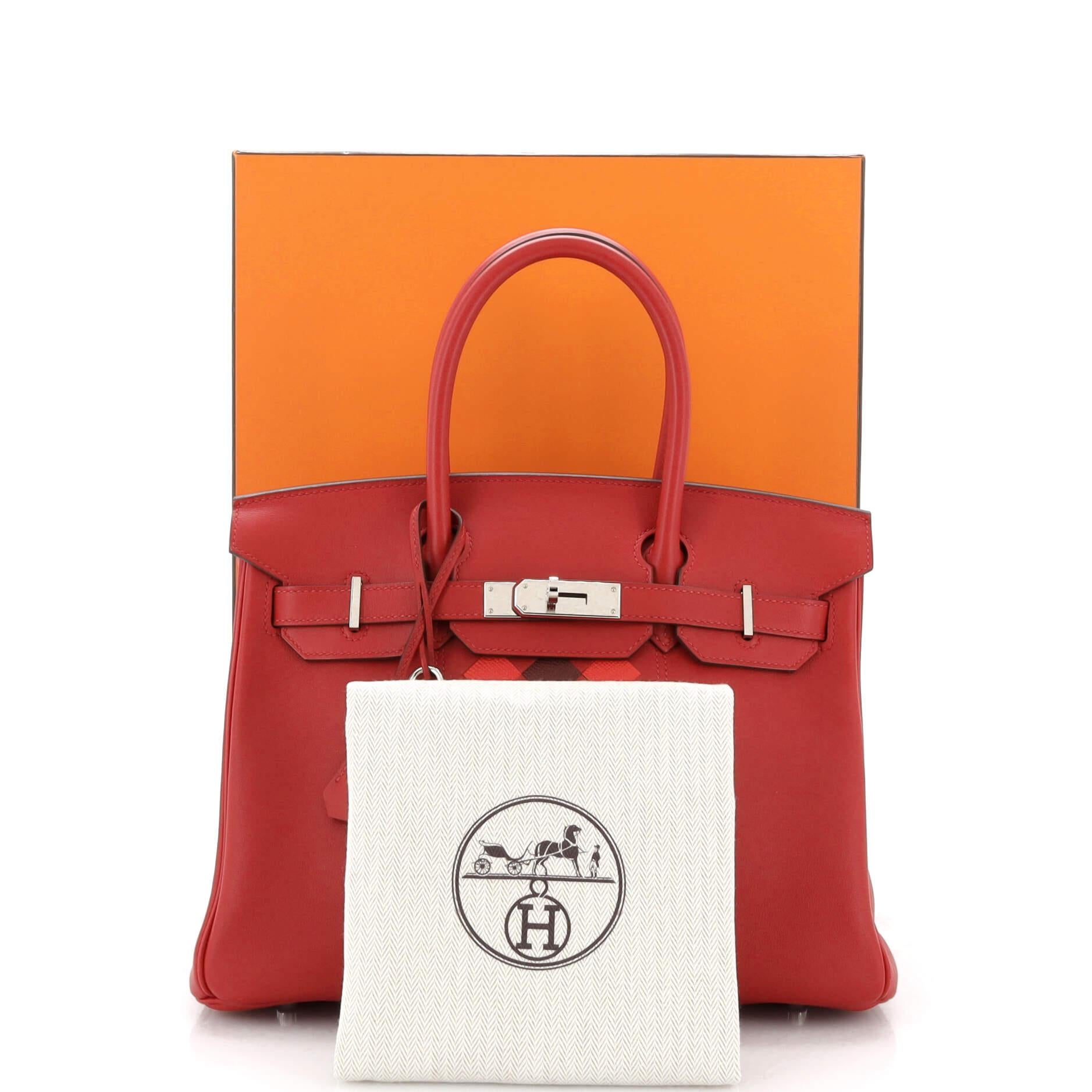 Hermes Birkin 30 Tressage Rouge de Coeur Rouge H Piment Red Palladium  Hardware