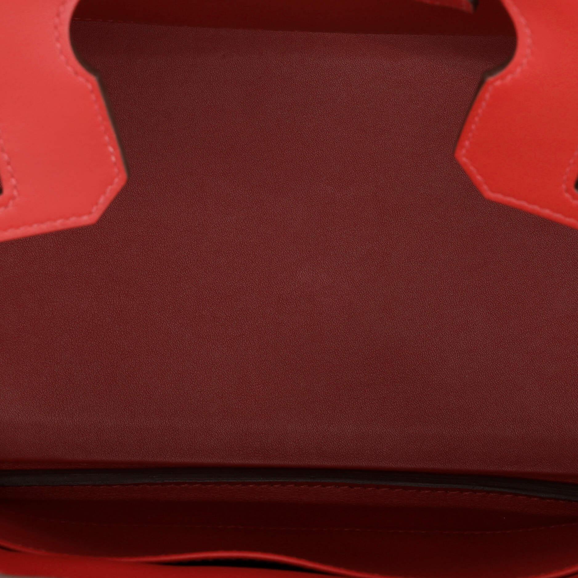 Hermes Birkin Handbag Tressage Red Swift and Palladium Hardware 30 For Sale 2
