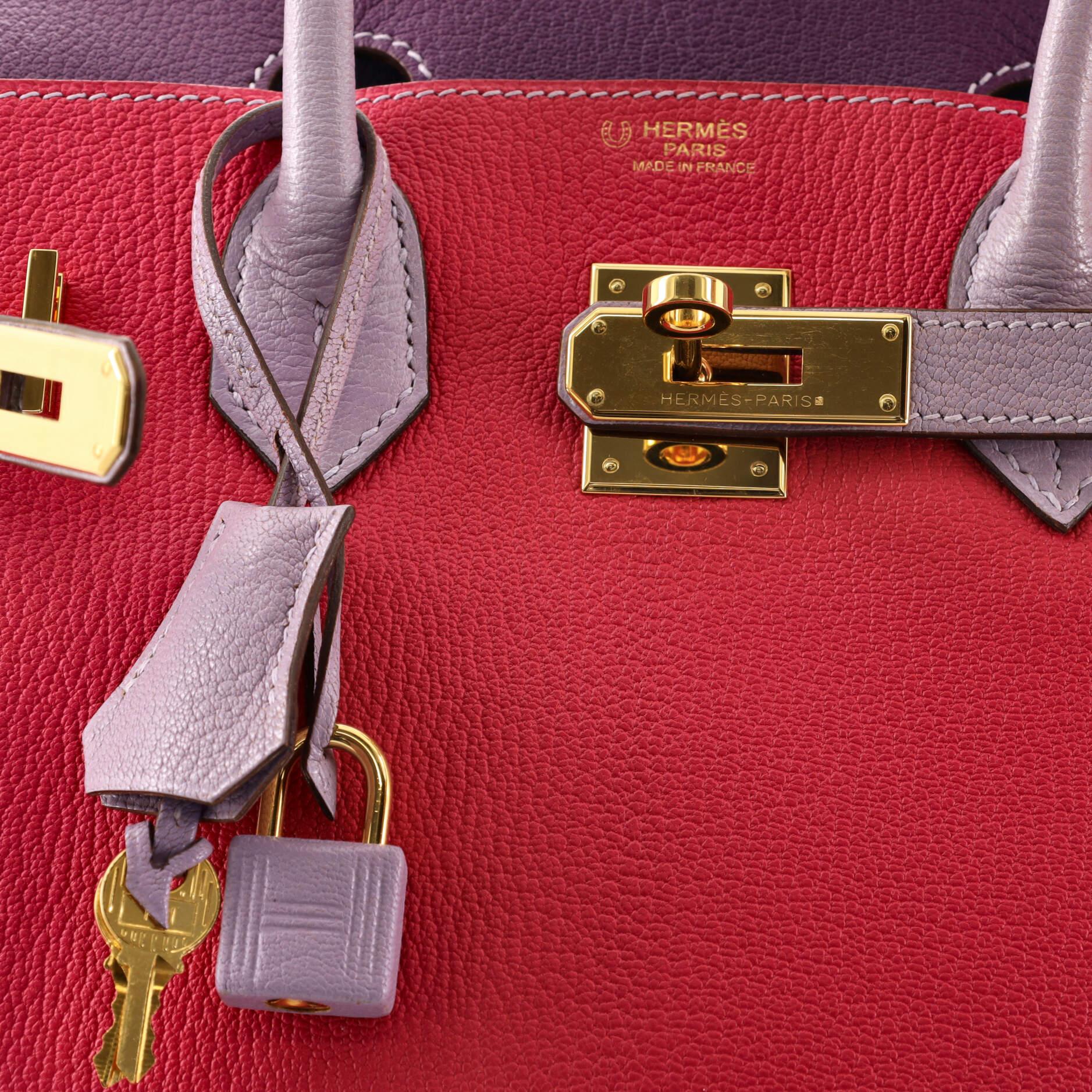 Hermes Birkin Handbag Tricolor Chevre Coromandel with Gold Hardware 30 In Good Condition In NY, NY