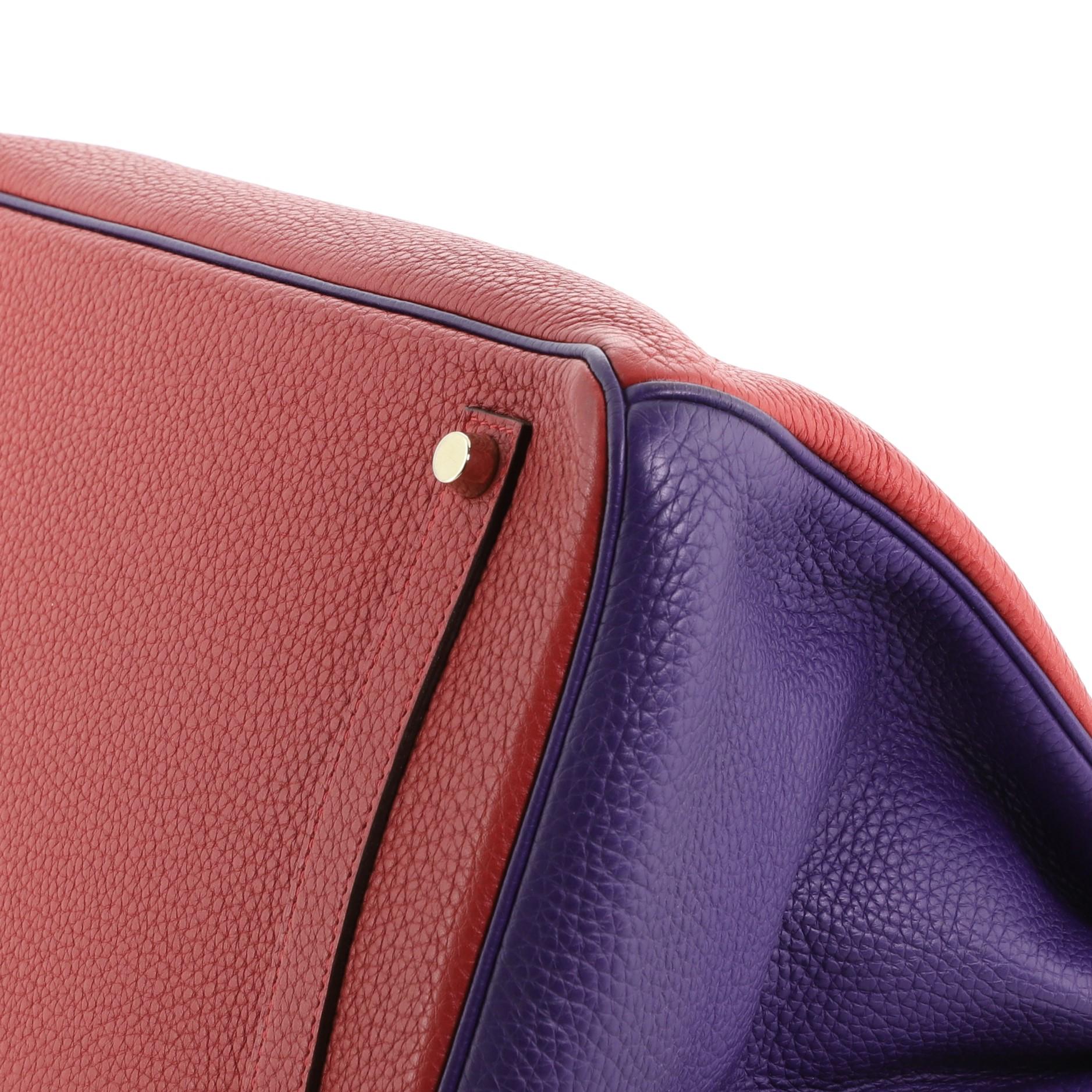 Hermes Birkin Handbag Tricolor Clemence with Gold Hardware 35 4