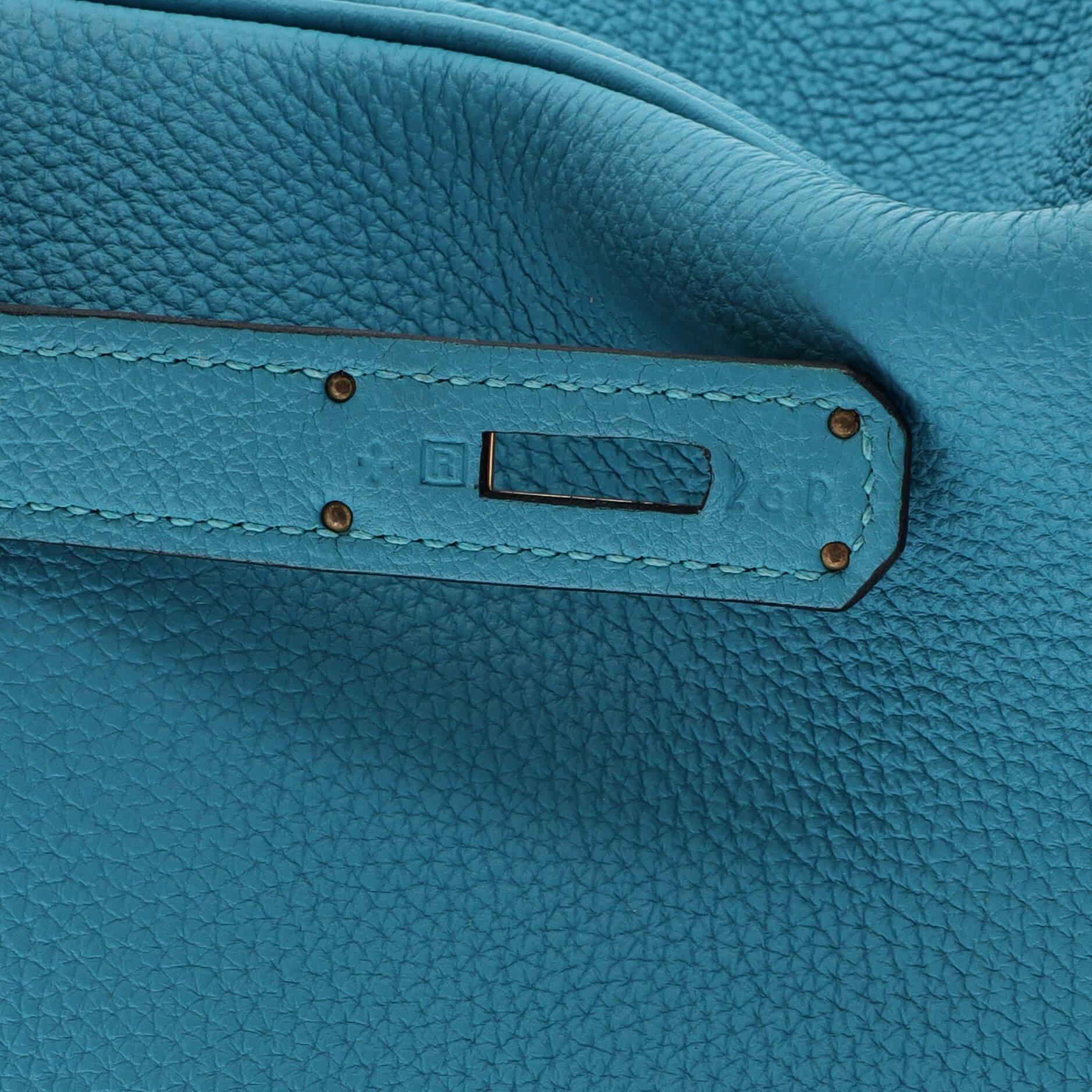 Hermes Birkin Handbag Turquoise Togo with Gold Hardware 35 4