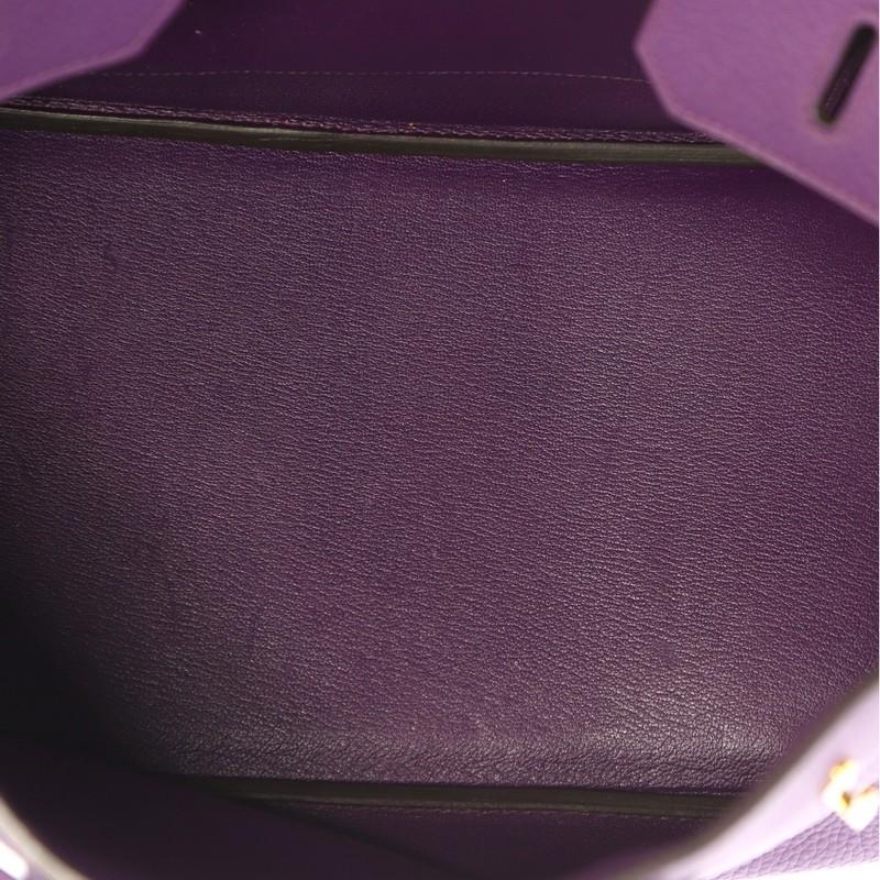 Hermes Birkin Handbag Ultraviolet Clemence with Gold Hardware 35 1