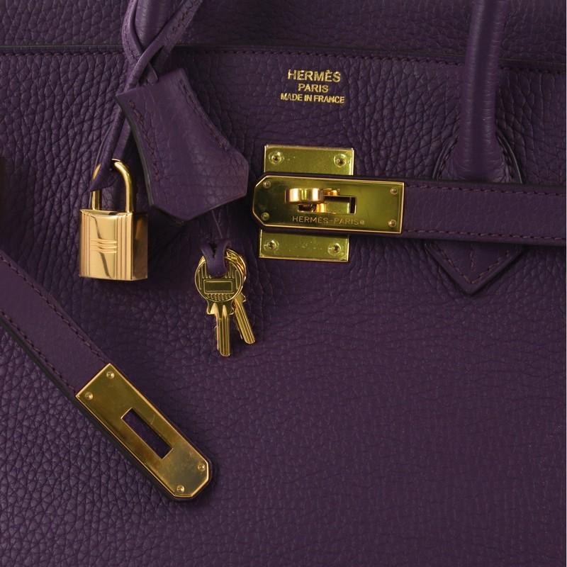 Hermes Birkin Handbag Ultraviolet Clemence with Gold Hardware 35 2