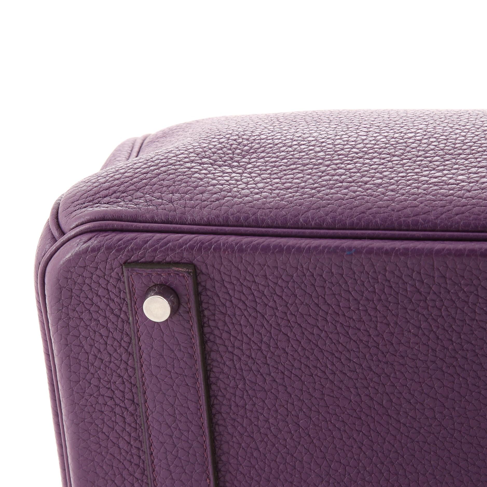 Hermes Birkin Handbag Ultraviolet Clemence with Palladium Hardware 40 1
