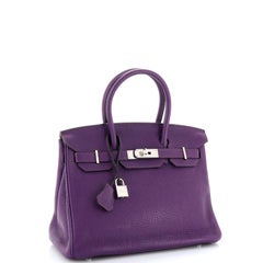 Hermes Birkin Handbag Ultraviolet Togo with Palladium Hardware 30