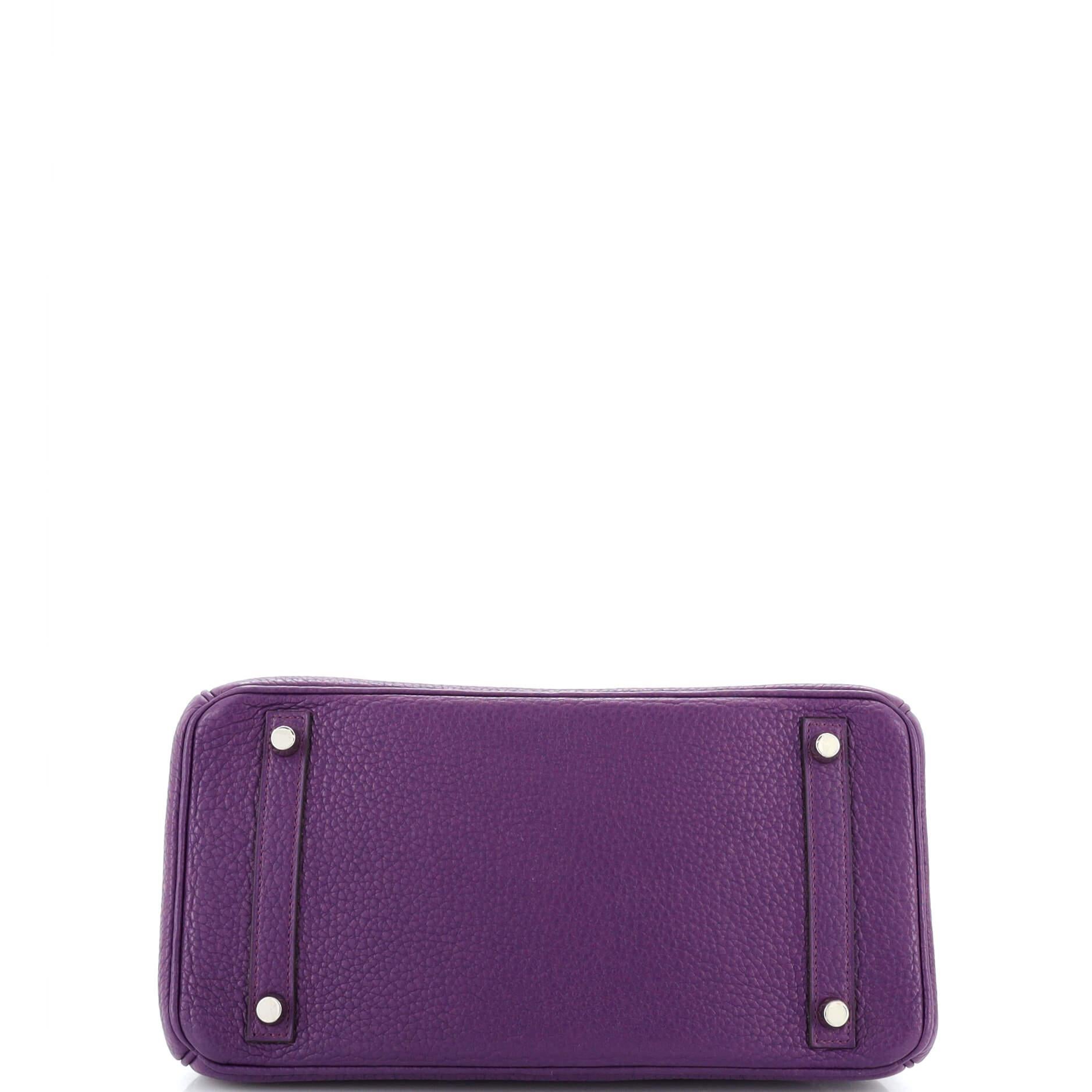 Women's Hermes Birkin Handbag Ultraviolet Togo with Palladium Hardware 30 For Sale