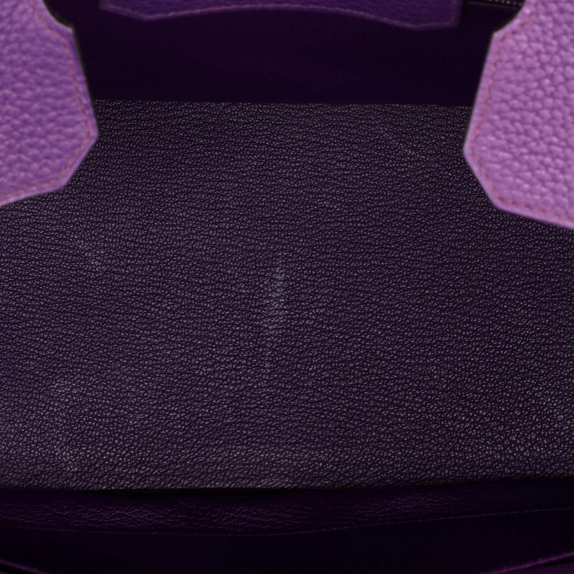 Hermes Birkin Handbag Ultraviolet Togo with Palladium Hardware 30 For Sale 1