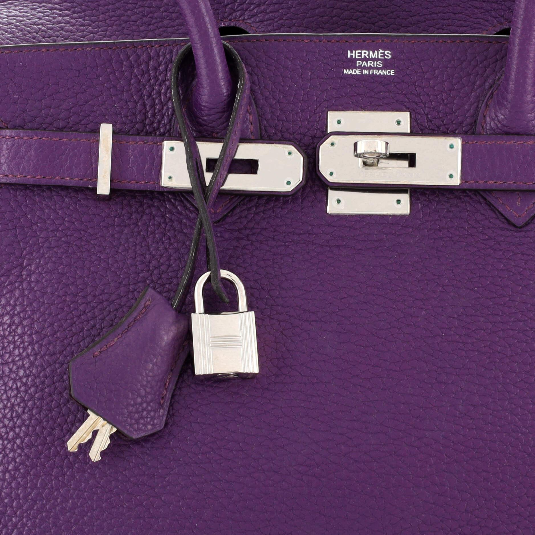 Hermes Birkin Handbag Ultraviolet Togo with Palladium Hardware 30 For Sale 2
