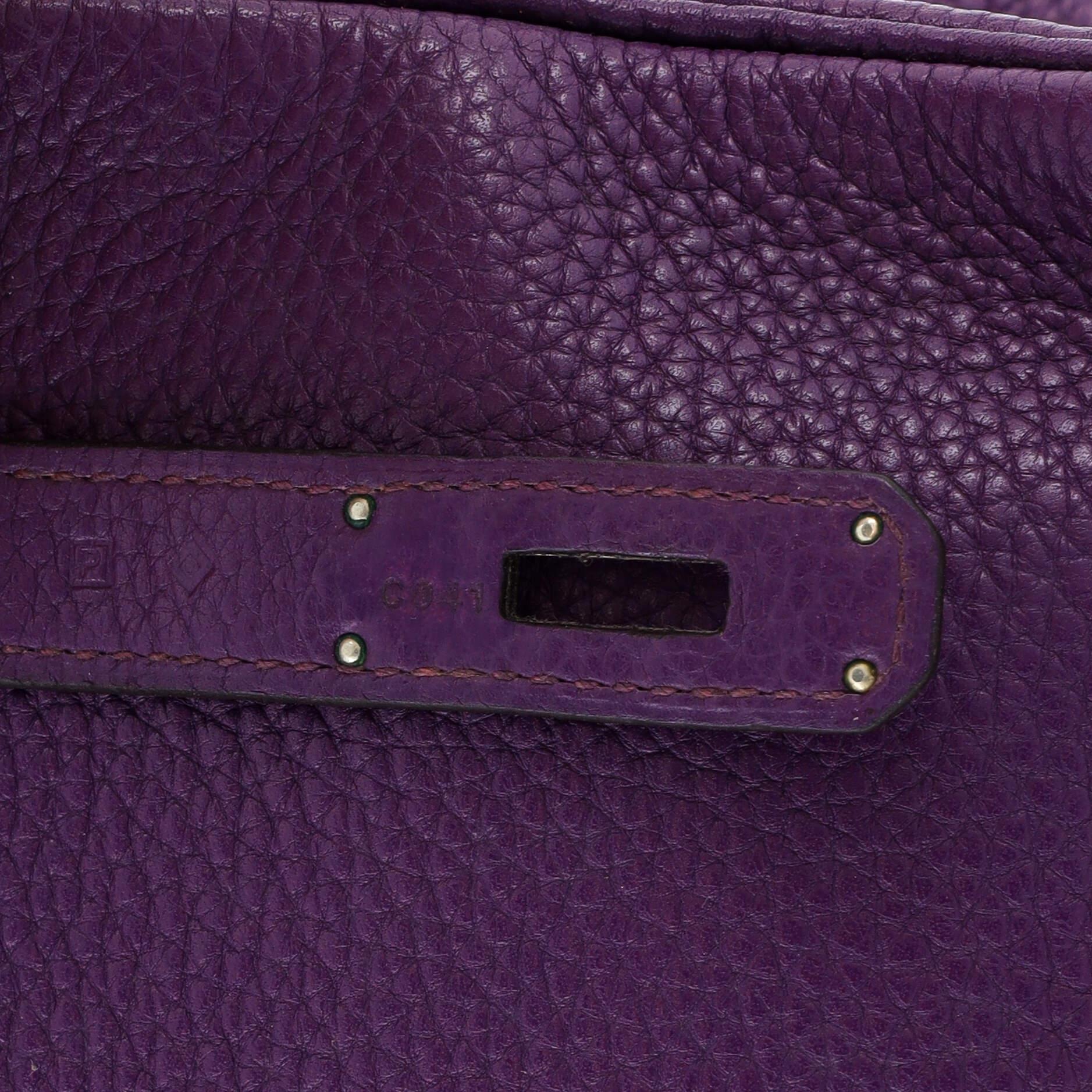 Hermes Birkin Handbag Ultraviolet Togo with Palladium Hardware 30 For Sale 5