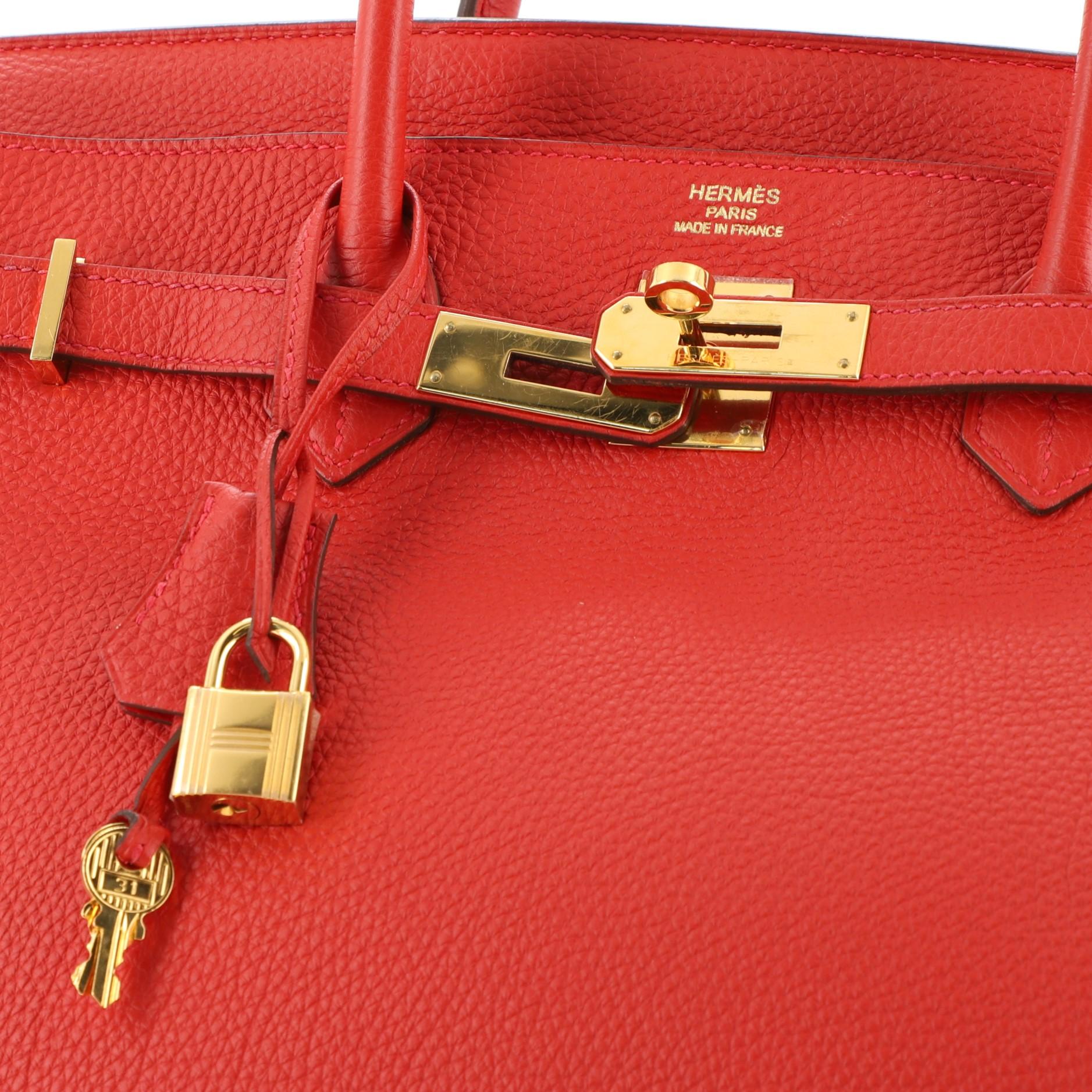 Hermes Birkin Handbag Vermillon Togo with Gold Hardware 40 1