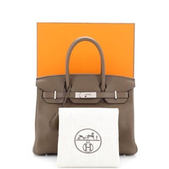 Hermes Birkin Handbag Verso Clemence with Palladium Hardware 30