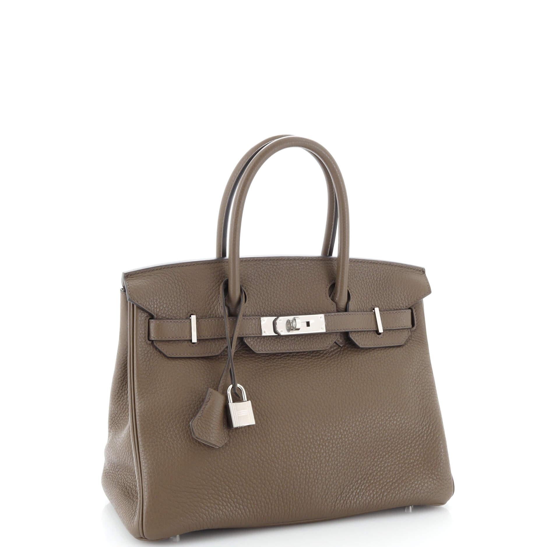 Hermes Birkin Handbag Verso Clemence with Palladium Hardware 30 In Good Condition For Sale In NY, NY