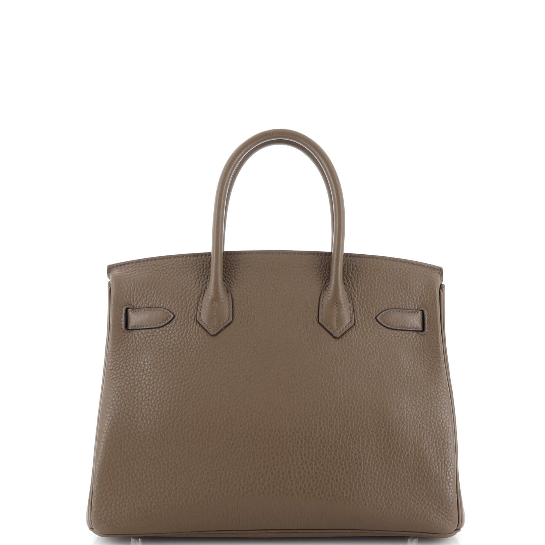 Women's or Men's Hermes Birkin Handbag Verso Clemence with Palladium Hardware 30 For Sale