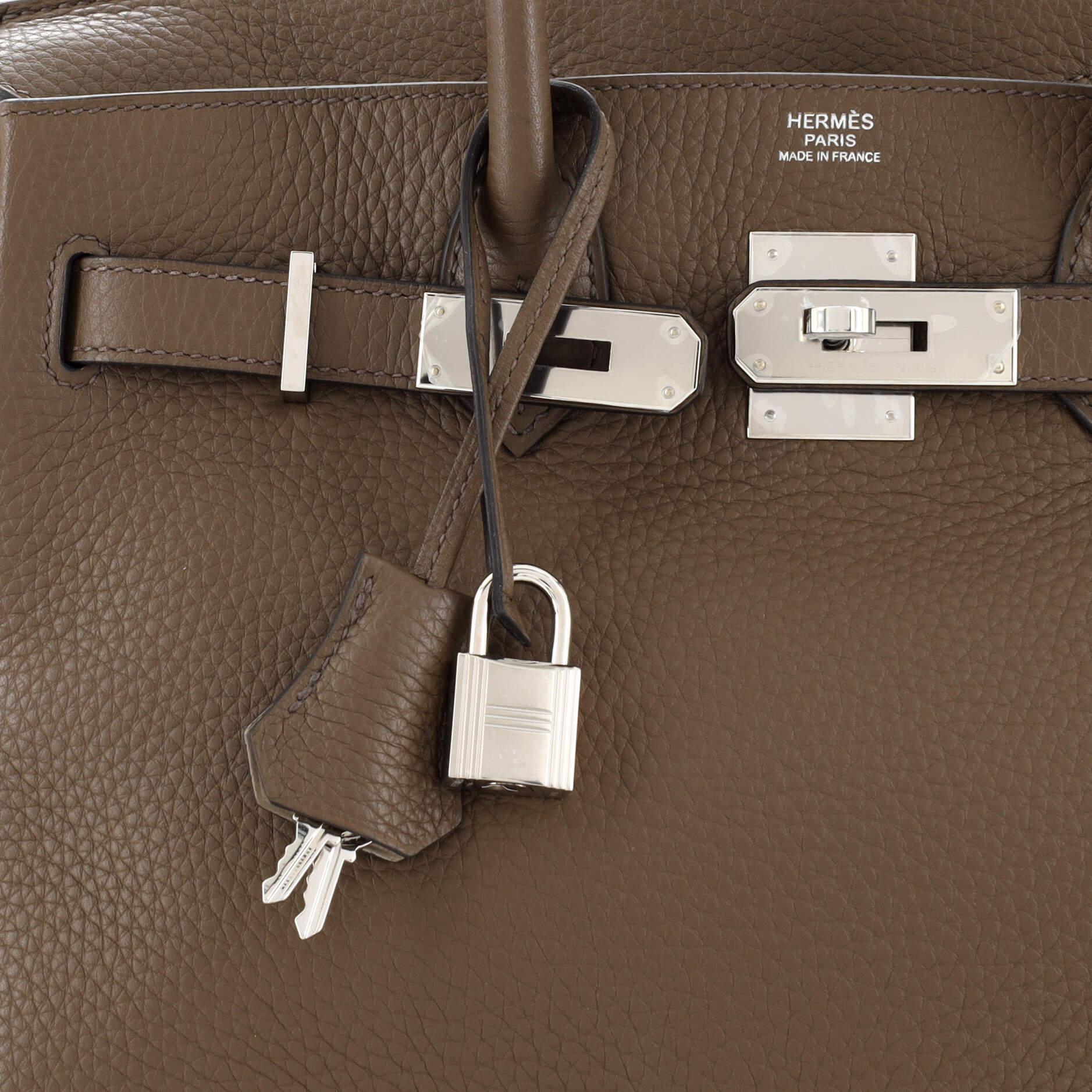 Hermes Birkin Handbag Verso Clemence with Palladium Hardware 30 For Sale 3