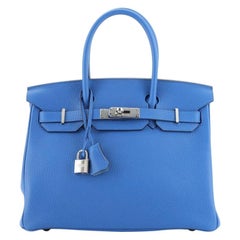 Hermes Birkin Handbag Verso Clemence with Palladium Hardware 30