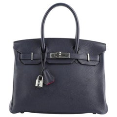 Hermes Birkin Handbag Verso Clemence with Palladium Hardware 30