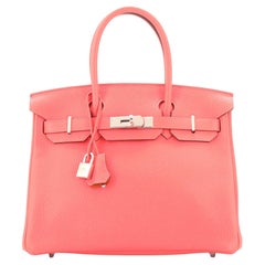 Hermes Birkin Handbag Verso Clemence with Palladium Hardware 30