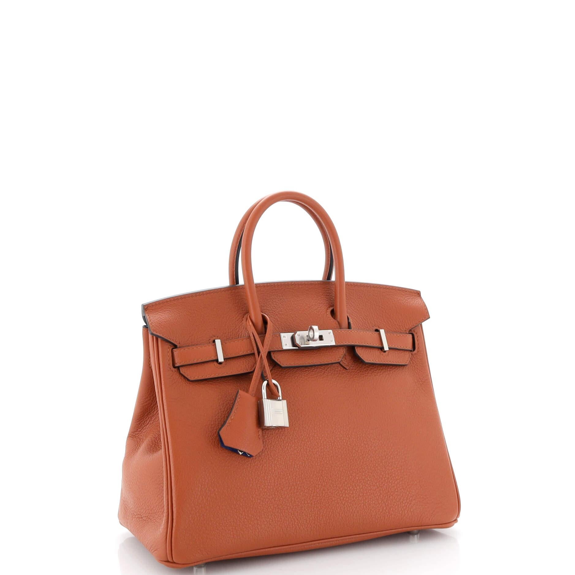 Hermes Birkin Handbag Verso Novillo with Palladium Hardware 25 In Good Condition For Sale In NY, NY