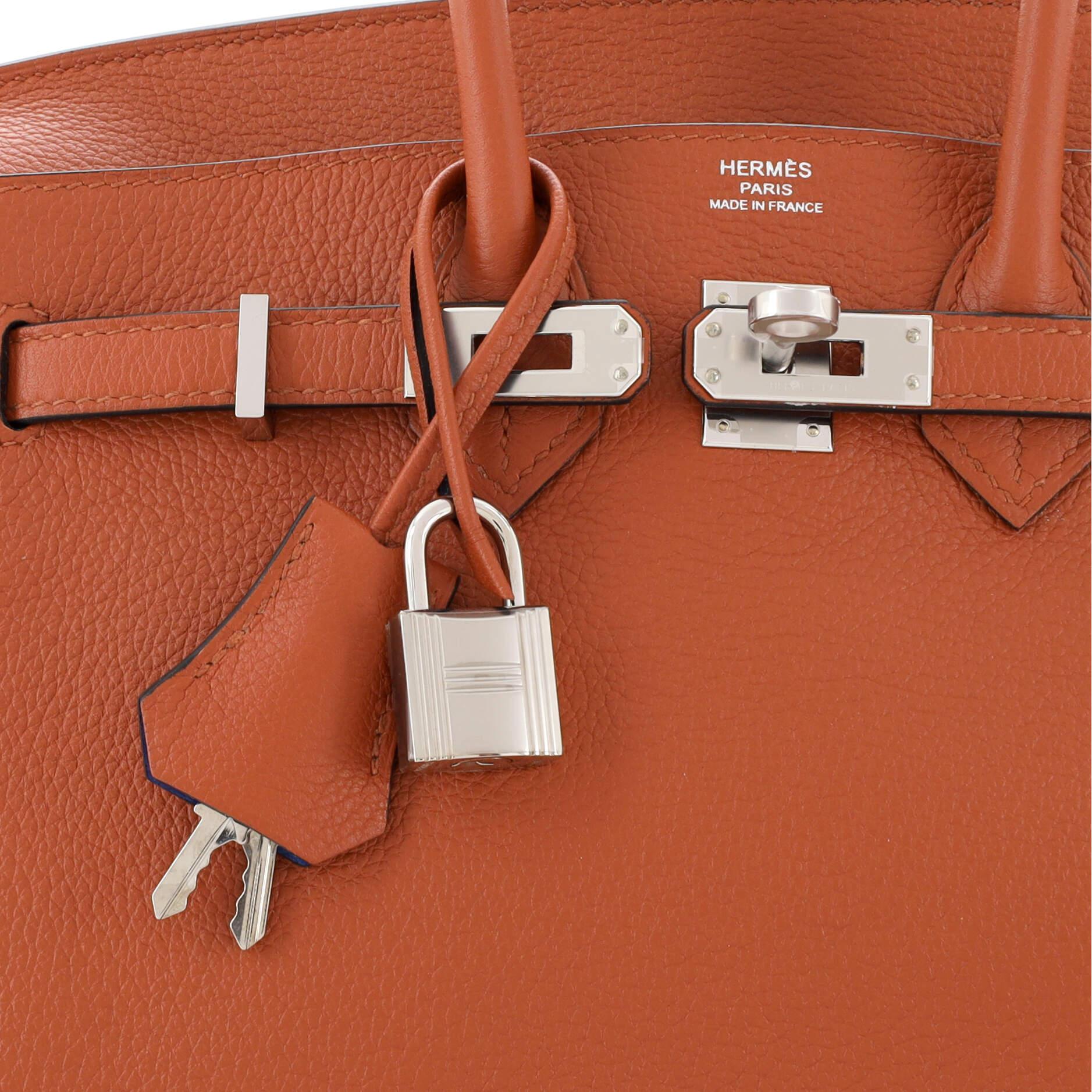 Hermes Birkin Handbag Verso Novillo with Palladium Hardware 25 For Sale 3
