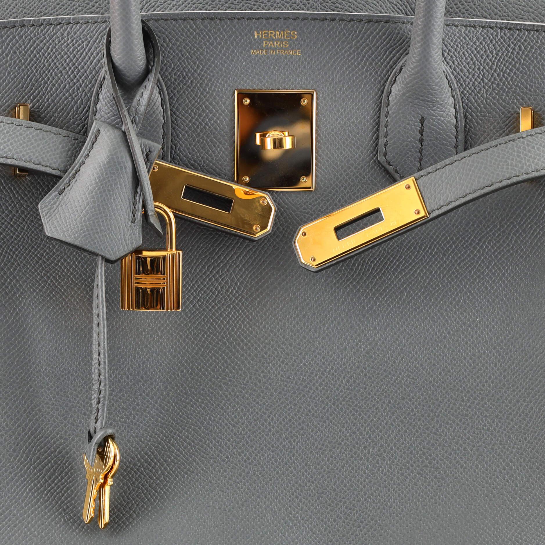 Women's or Men's Hermes Birkin Handbag Vert Amande Epsom with Gold Hardware 30