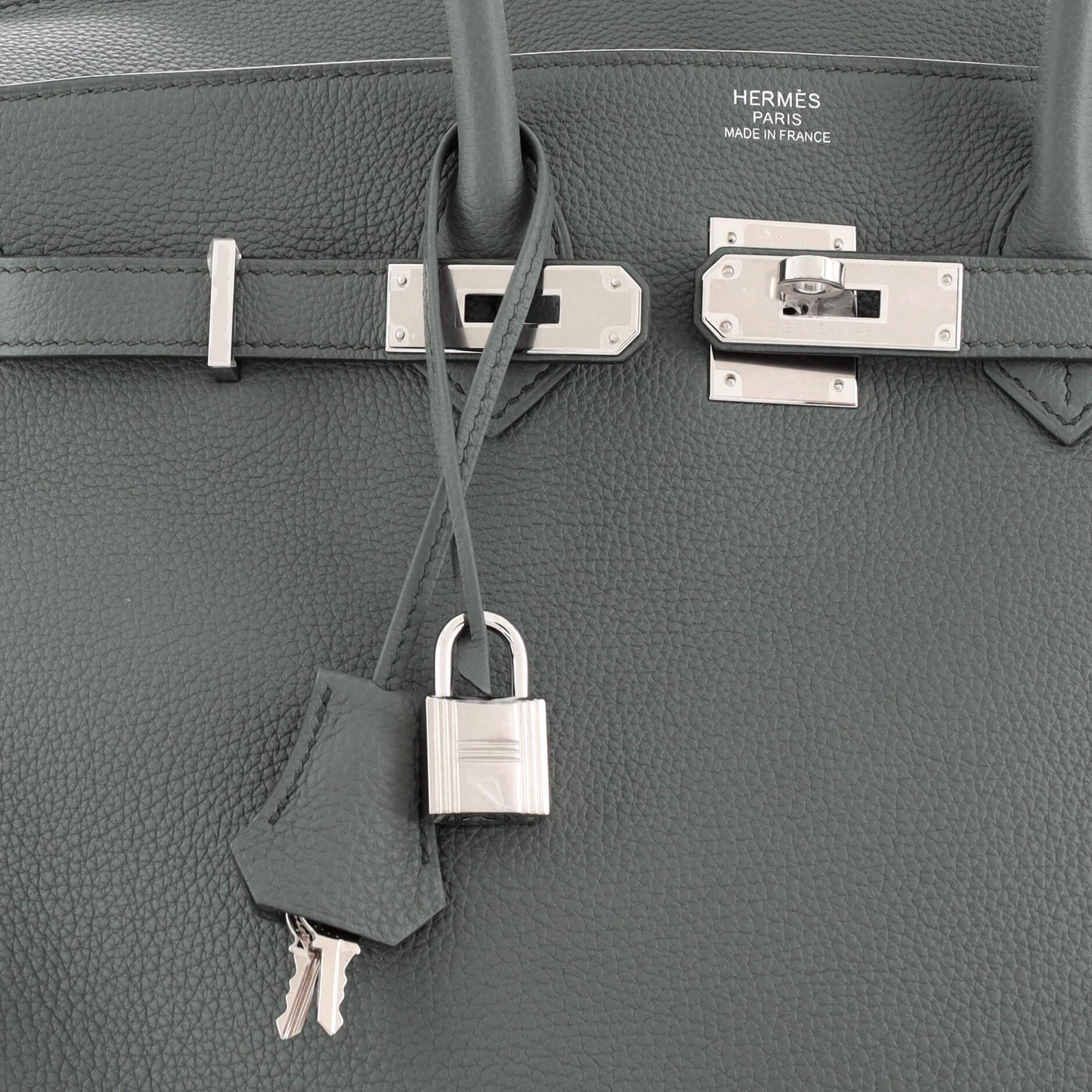 Hermes Birkin Handbag Vert Amande Togo with Palladium Hardware 35 3