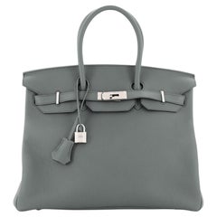Hermes Birkin Handbag Vert Amande Togo with Palladium Hardware 35